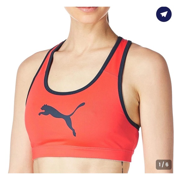 Puma Other - Puma Women DryCell Medium Impact‎ Sports Bra Coral Navy Blue Size S